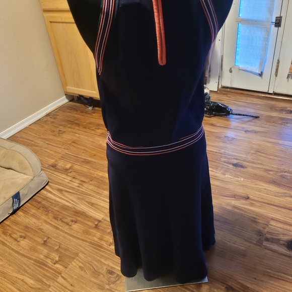 Vince Camuto Navy Midi Dress with Red Trim - Picture 3 of 7